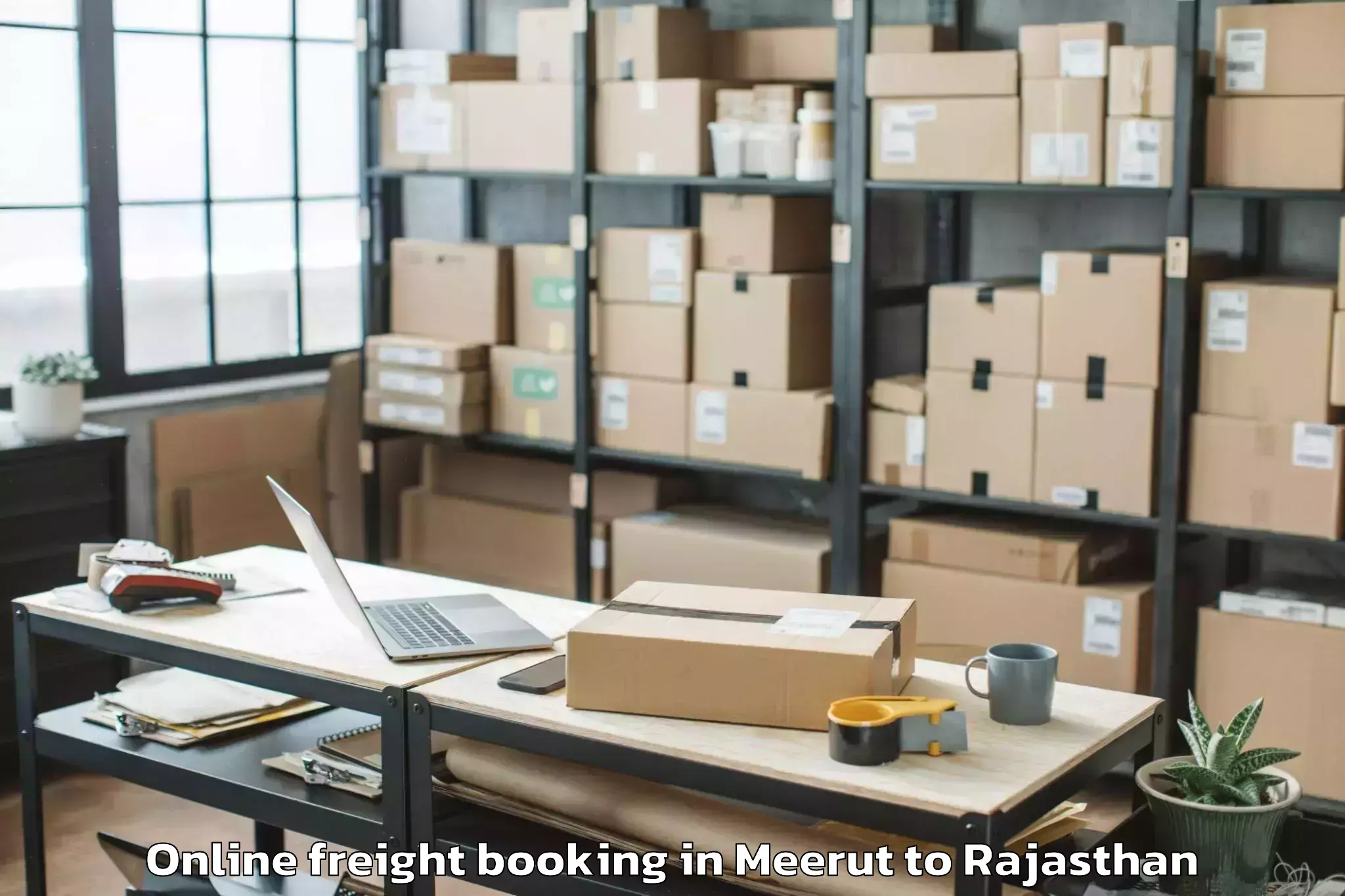 Top Meerut to Udaipur Airport Udr Online Freight Booking Available